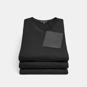 3 Pack Luxe Lotus Jersey V Neck Tee - Black