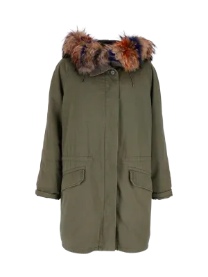 army fur-trim parka