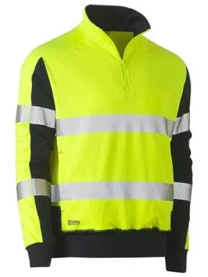 Bisley Taped Hi Vis Stretchy Fleece Zip Pullover BK6817T