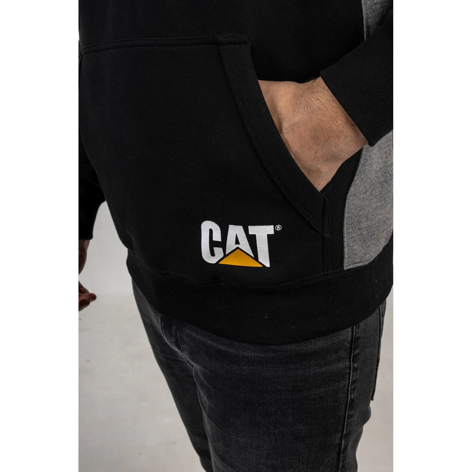 Caterpillar Logo Panel Hooded Sweatshirt