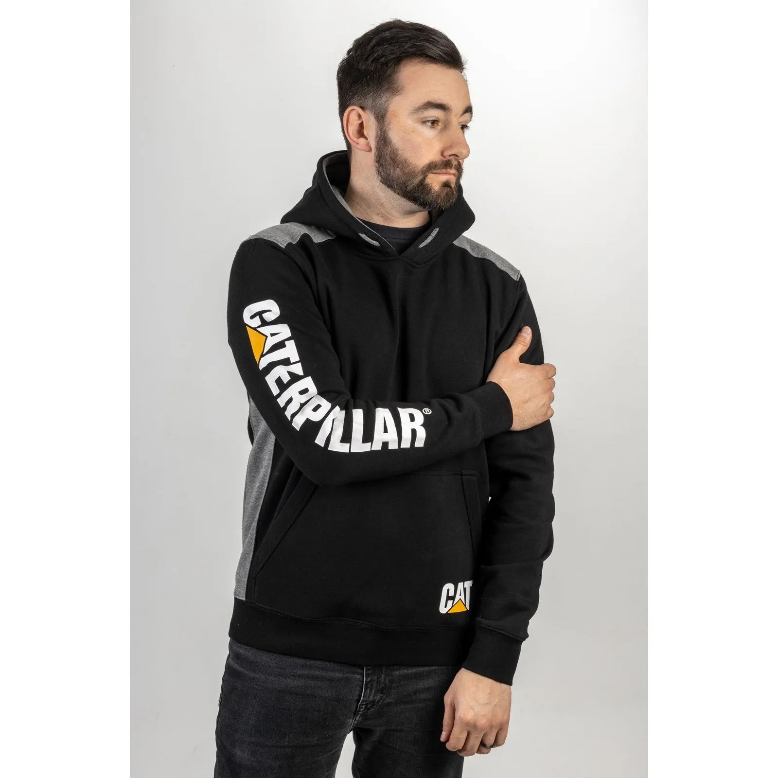 Caterpillar Logo Panel Hooded Sweatshirt