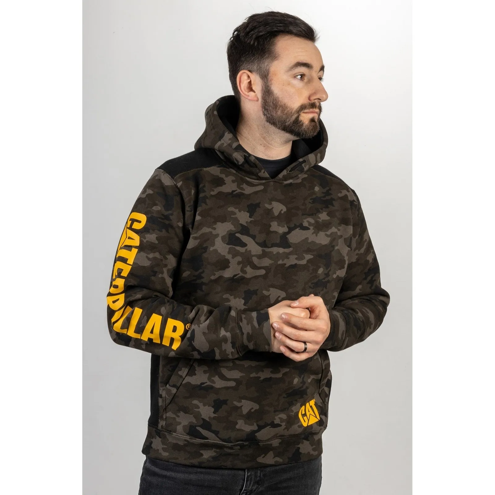 Caterpillar Logo Panel Hooded Sweatshirt