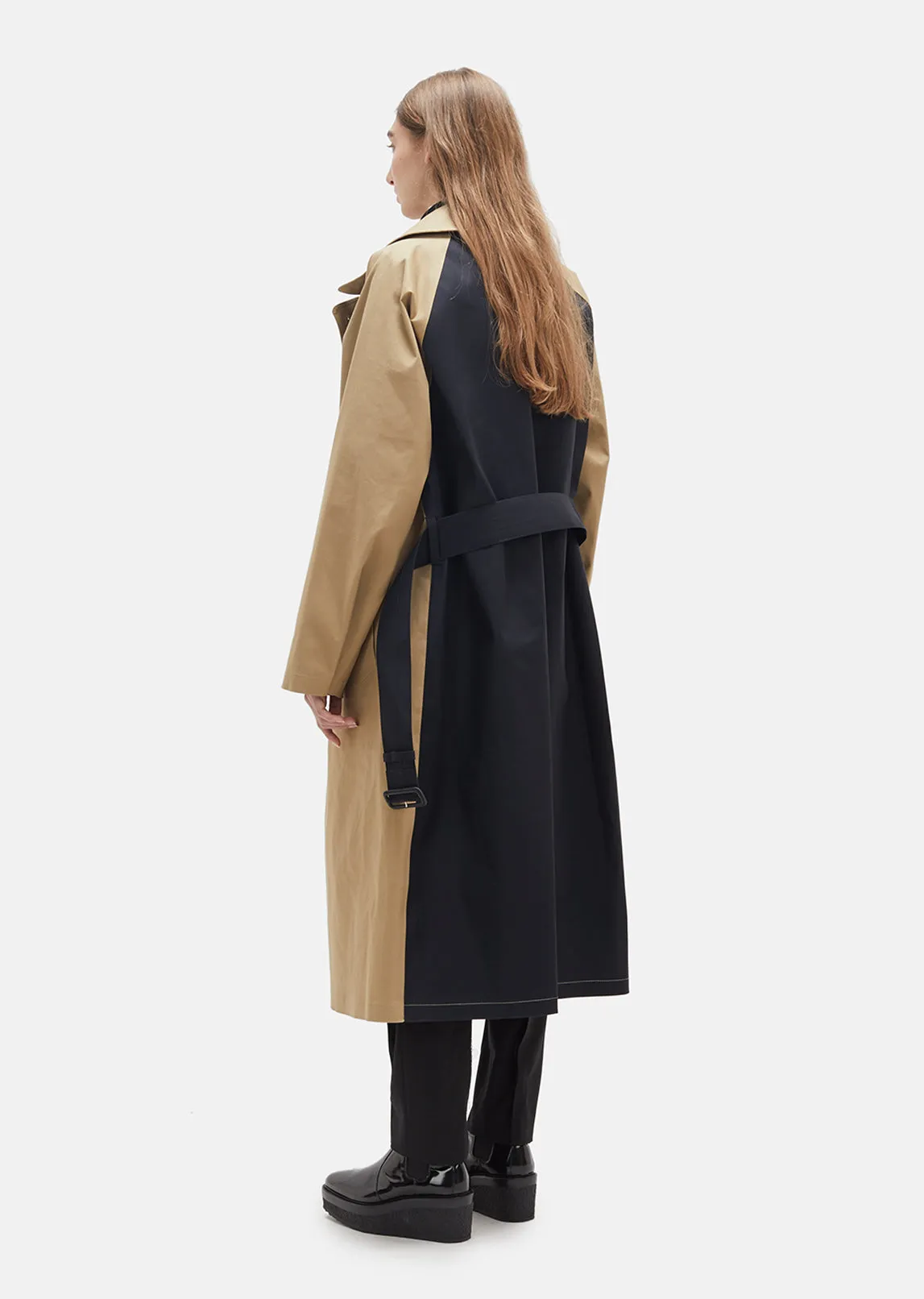 Color Blocked Trench Coat