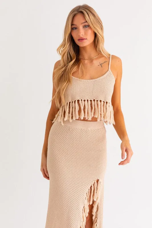 Country Romance Tassel Crop Top