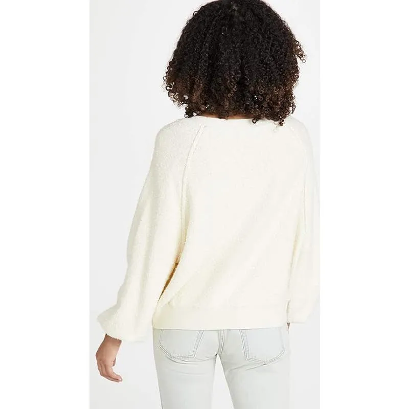 Free People Found My Friend Textured Sweater Cream