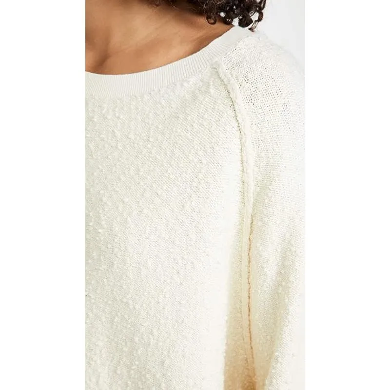 Free People Found My Friend Textured Sweater Cream