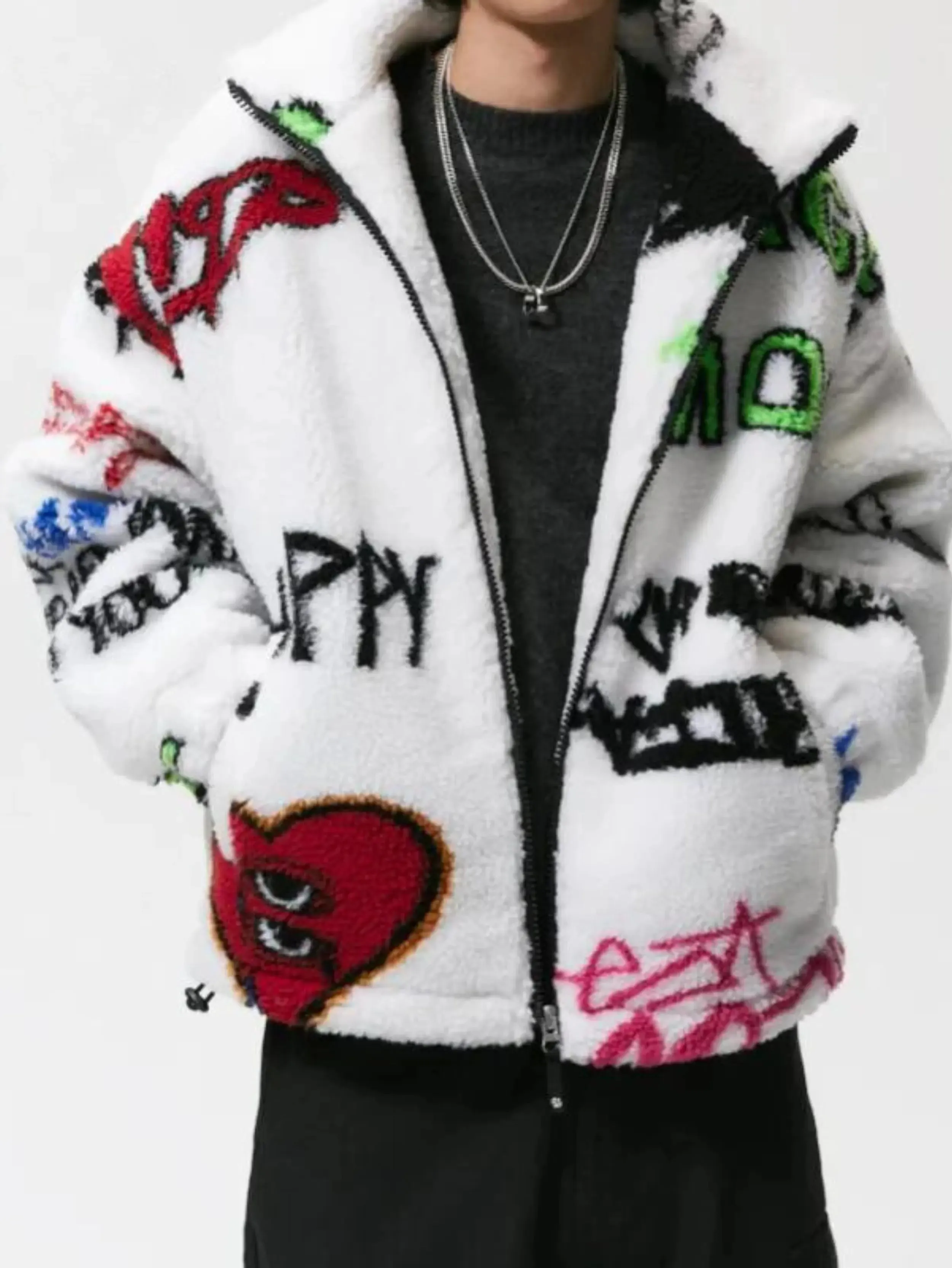 Graffiti Plush Jacket