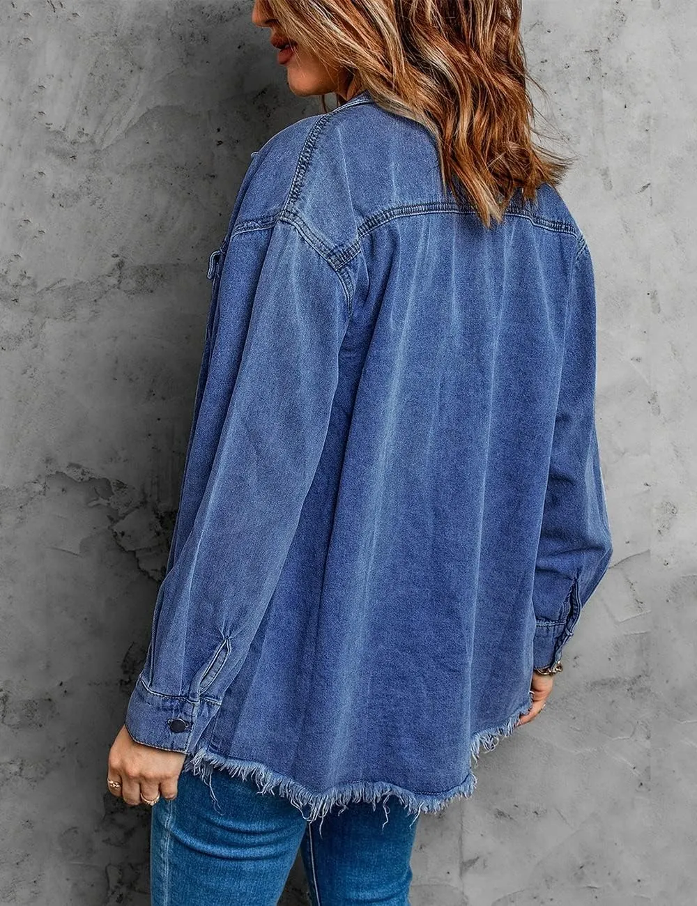 Ivyshape | Chic Ripped & Stretchy Denim Jacket for Women