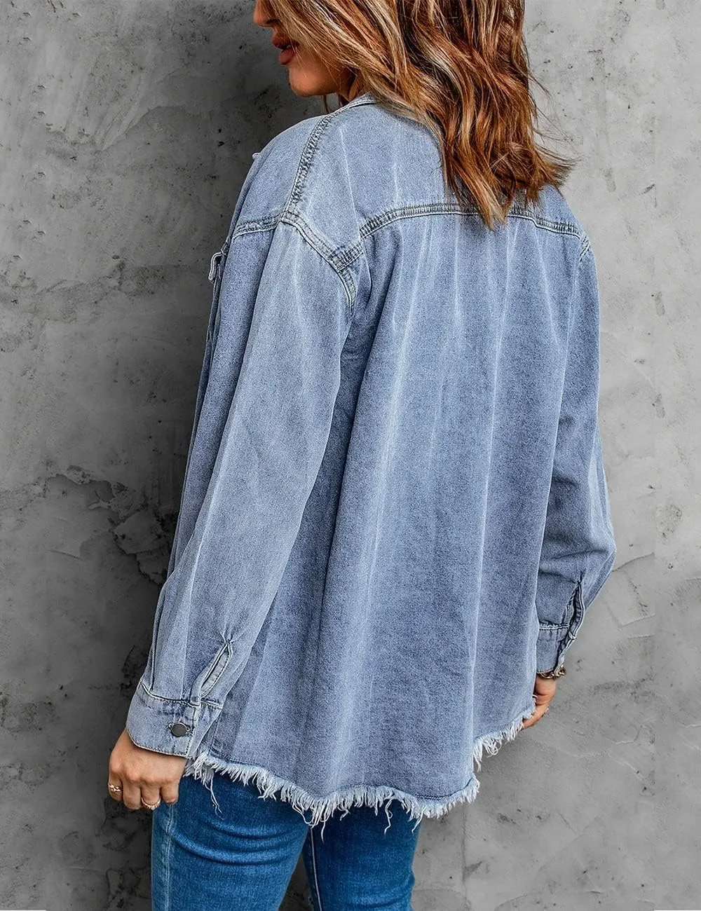 Ivyshape | Chic Ripped & Stretchy Denim Jacket for Women