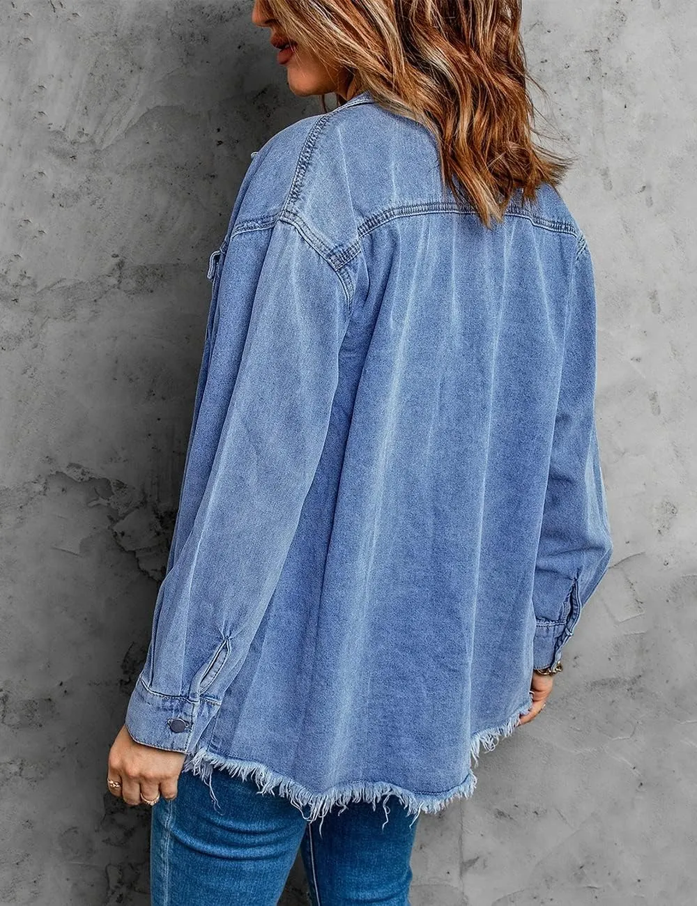 Ivyshape | Chic Ripped & Stretchy Denim Jacket for Women