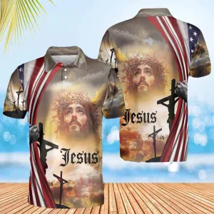 Jesus On The Cross Polo Shirts - Christian Shirt For Men And Women