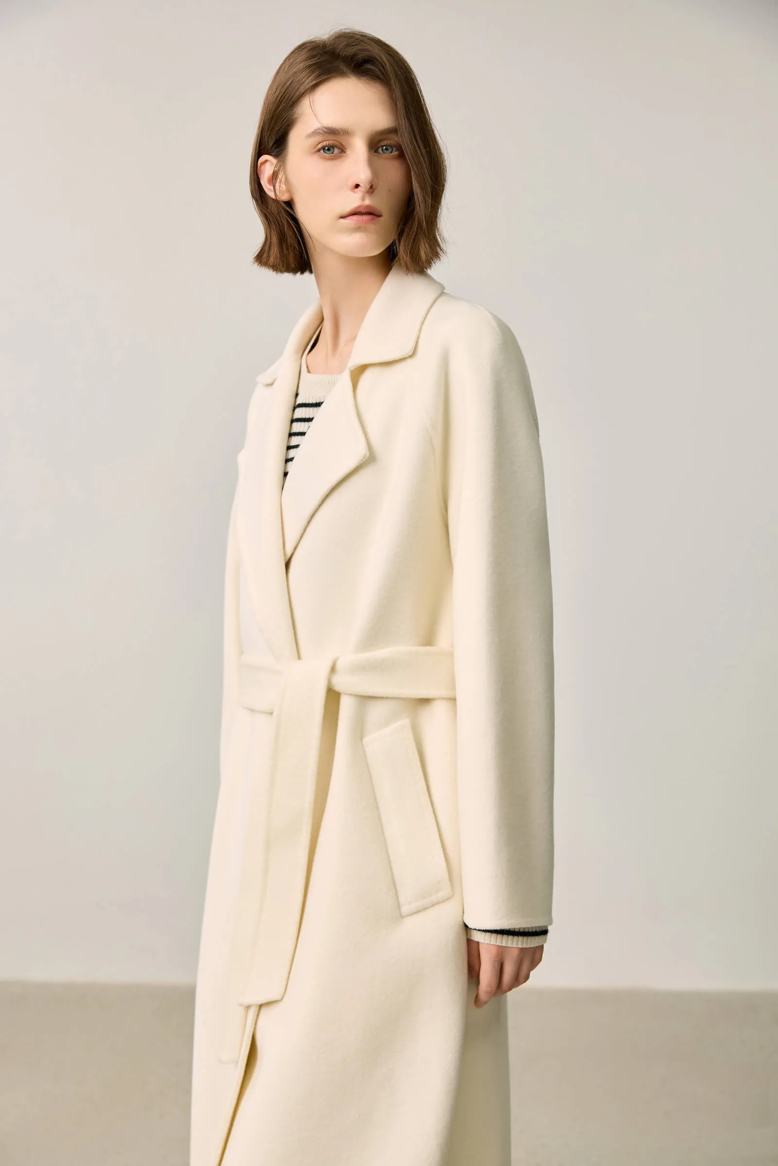 LILY Minimalist Lambswool Cashmere Blend Wool Coat