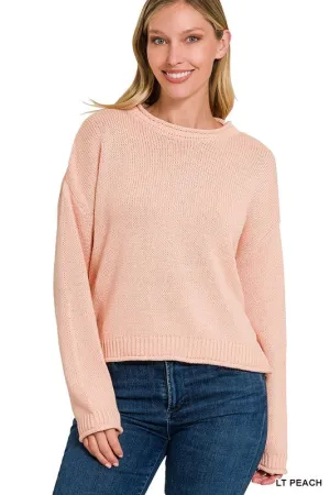 Look and See - Peach Round Neck Sweater