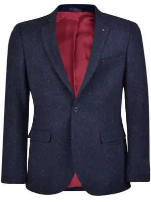 MAGEE Donegal Tweed Jacket - Mens Finn Tailored Fit - Navy Salt & Pepper