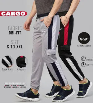 Men Striped Grey/Black Hiking Track Pants (Pack of 2)