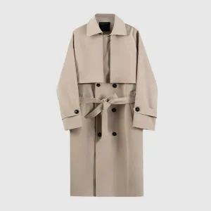 Men's Mid-length Loose Double-breasted Trench Coat