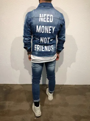 Printed Denim Jacket B79 Streetwear Denim Jacket