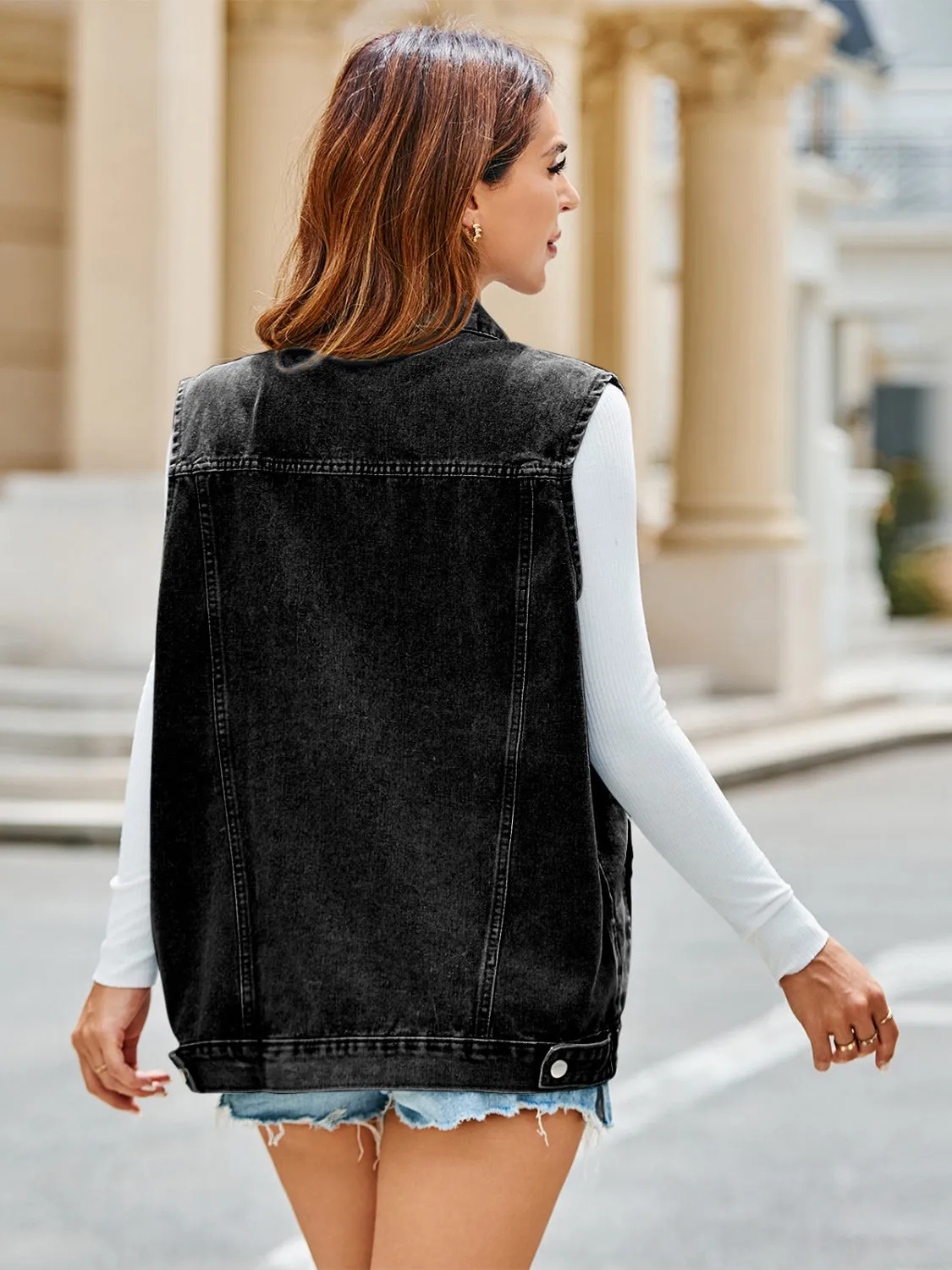 Trendy Diva Sleeveless Denim Jacket