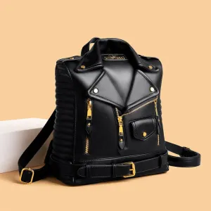 Trendy Leather Textured Jacket Backpack