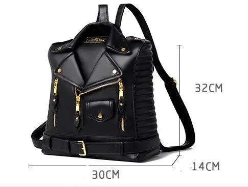 Trendy Leather Textured Jacket Backpack