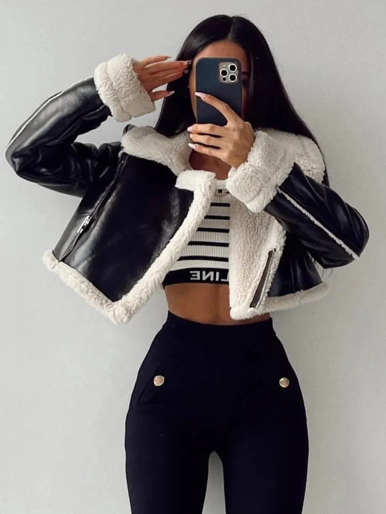 Trendy Warm Winter Leather Jacket