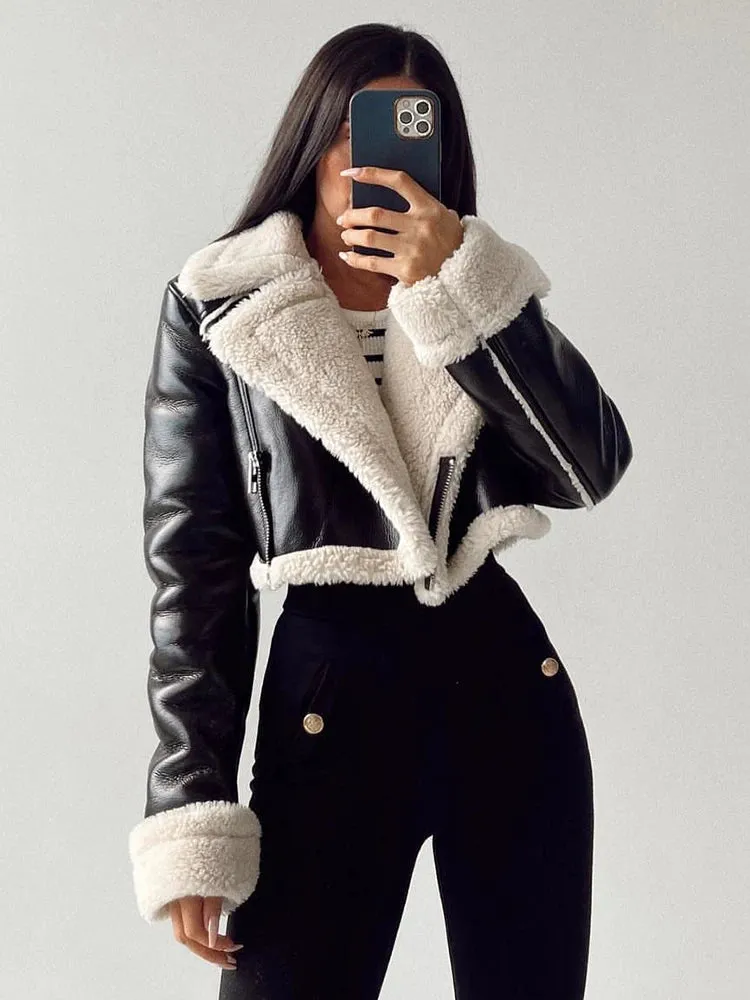 Trendy Warm Winter Leather Jacket