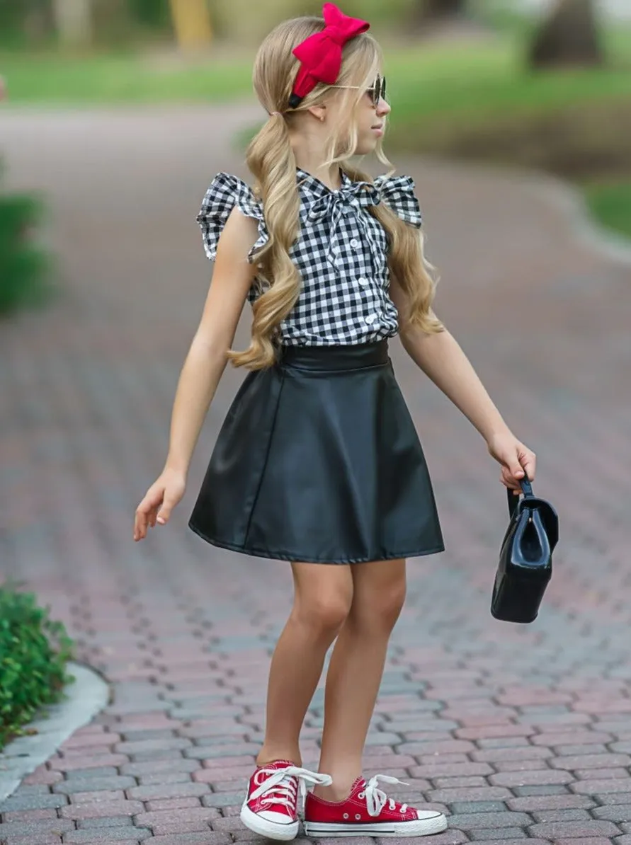 Ultra Chic Vegan Leather Skirt Set