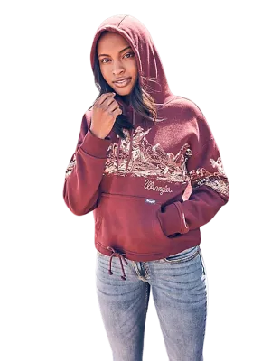 Wrangler Women's Retro Cowboy Panorama Graphic Hoodie