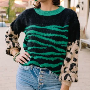 Zebra State of Mind Fuzzy Sweater Top